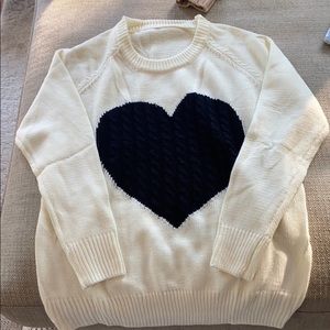Black heart knit sweater. Never worn